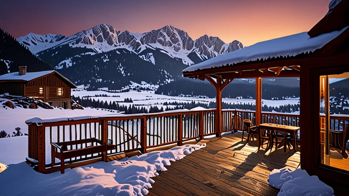 book a mountain lodge in winter