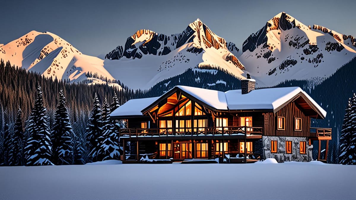 book a mountain lodge in winter