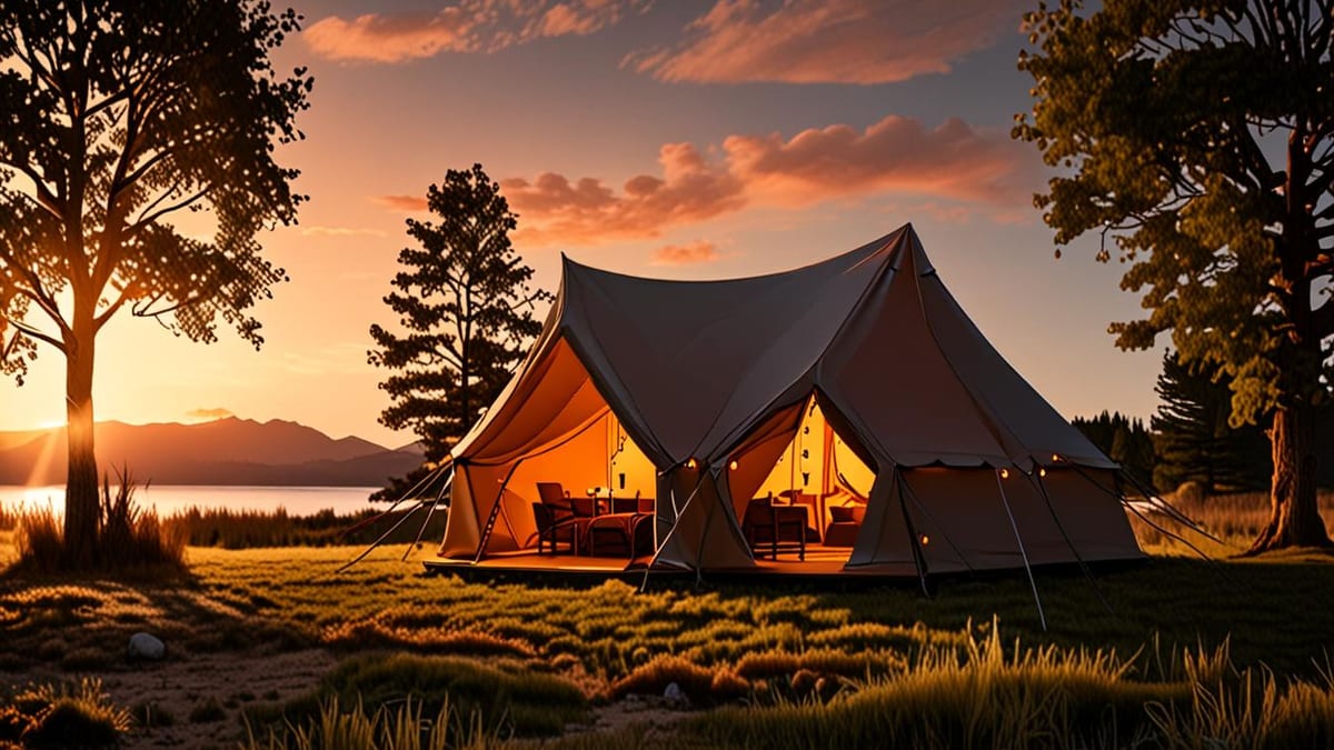 glamping site with electric hook-up