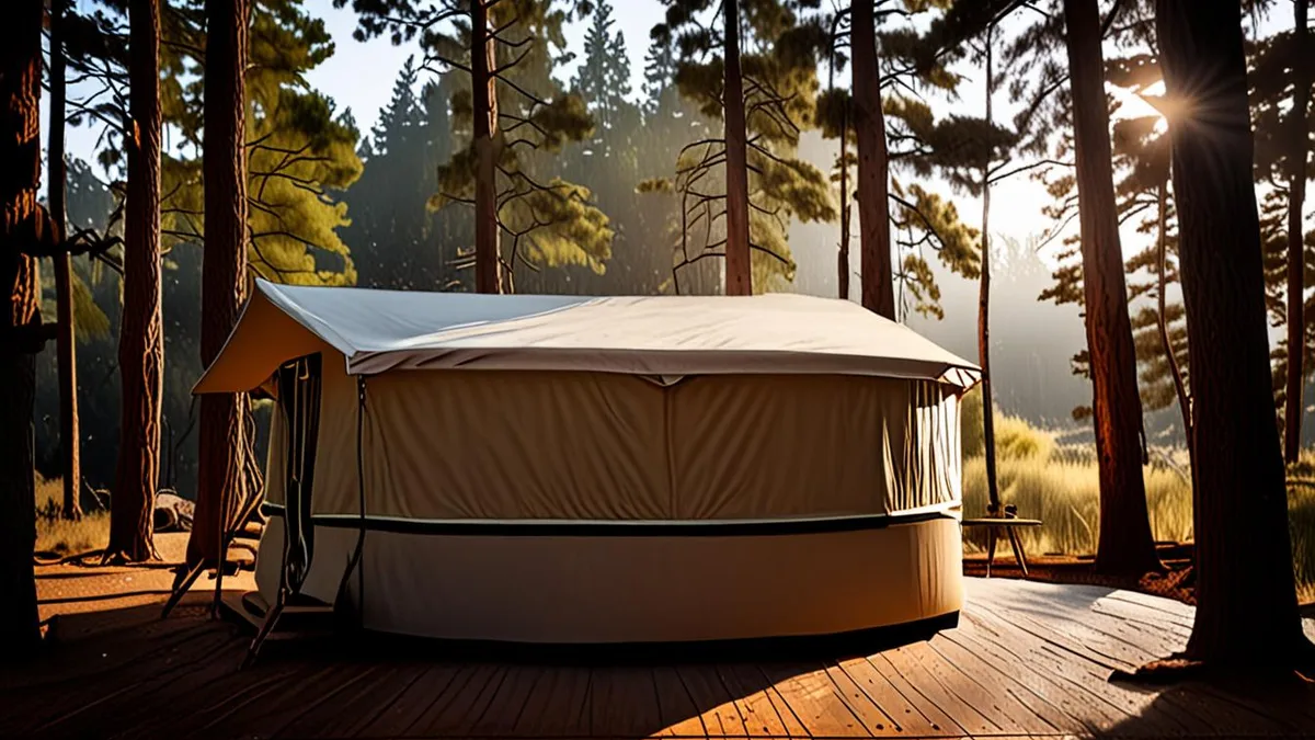 glamping site with a hot tub