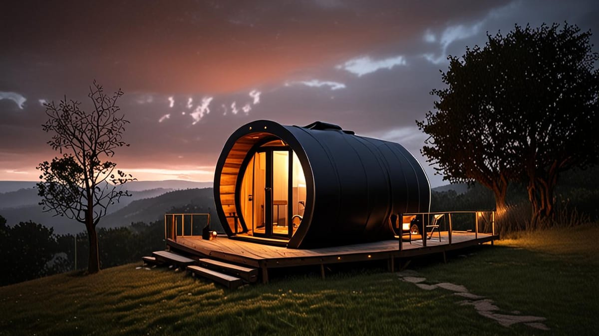 glamping site with a hot tub