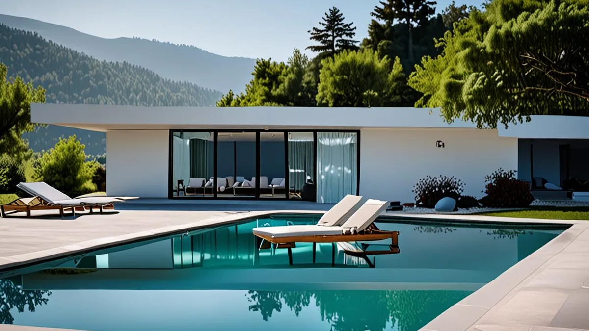 villa with heated pool